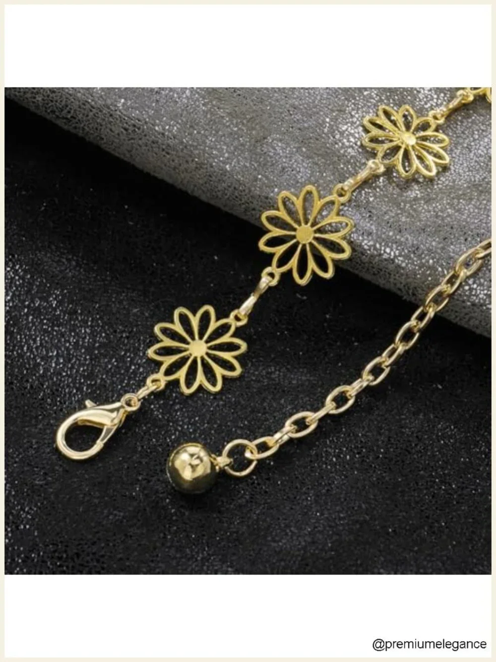Women's Adjustable Flower Waist Chain Belt Metal Alloy Toggle Clasp